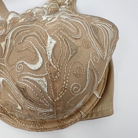 Playtex Beige Embroidered Padded Bra 36C Style 4513 Full Coverage Underwire - Picture 3 of 7
